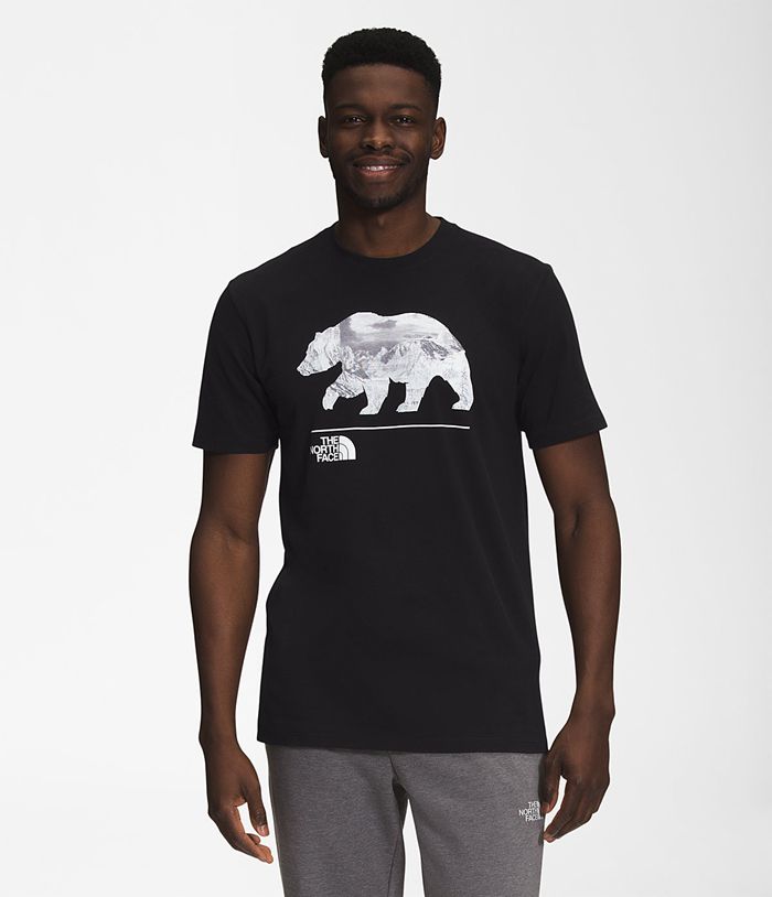 The North Face T Shirts Męska Czarna Bearscape Krótki Rękaw - EUML34901